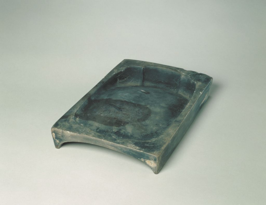 图片[1]-Three hall type pottery inkstone-China Archive